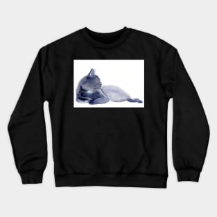 "The Queen has arrived" expressive Cat Watercolor Painting Crewneck Sweatshirt